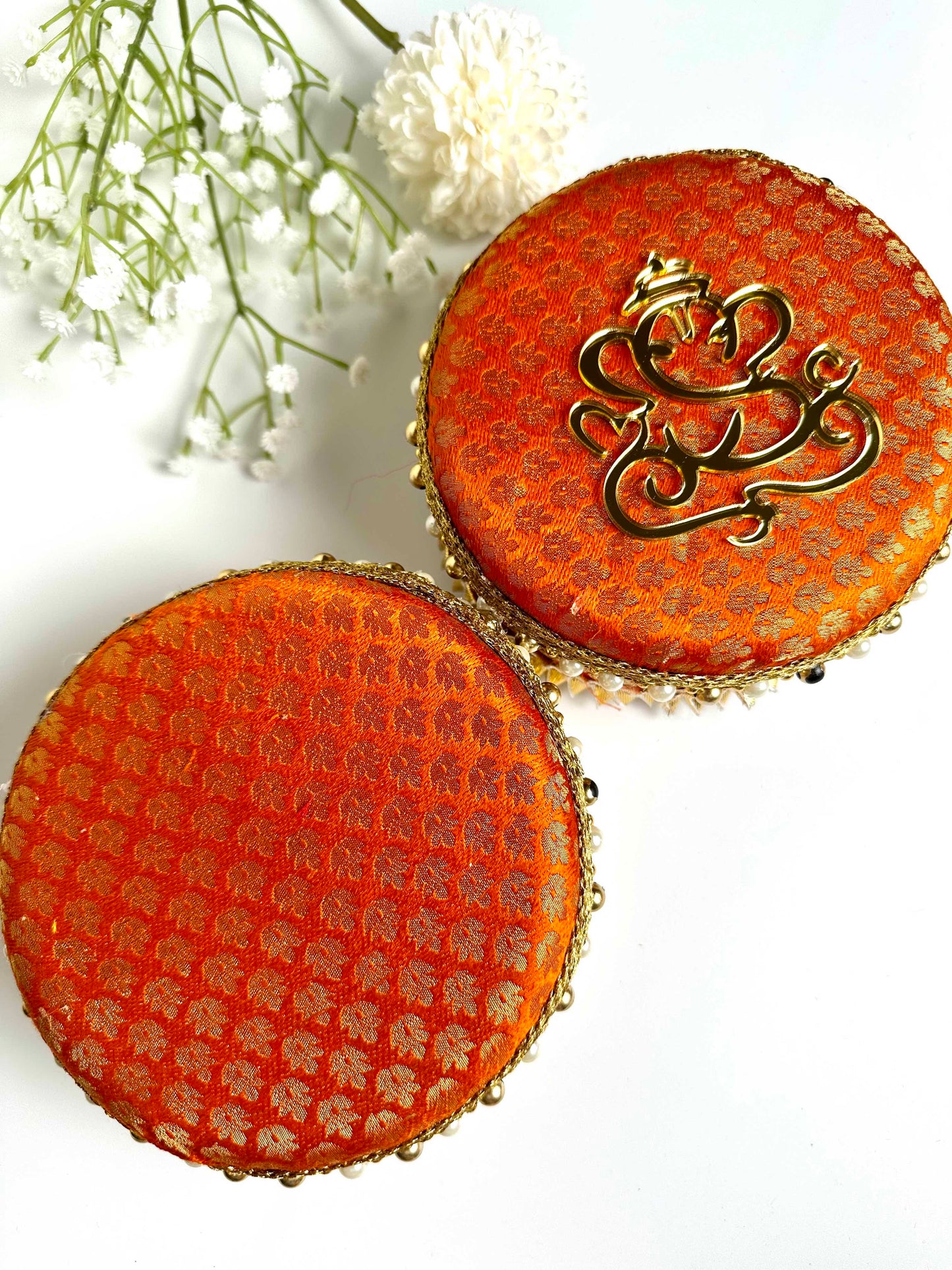 Brocade Stainless Steel Ladoo Box - 500 Grams