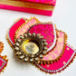Lotus Diya in Brocade Box