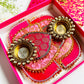 Lotus Diya in Brocade Box
