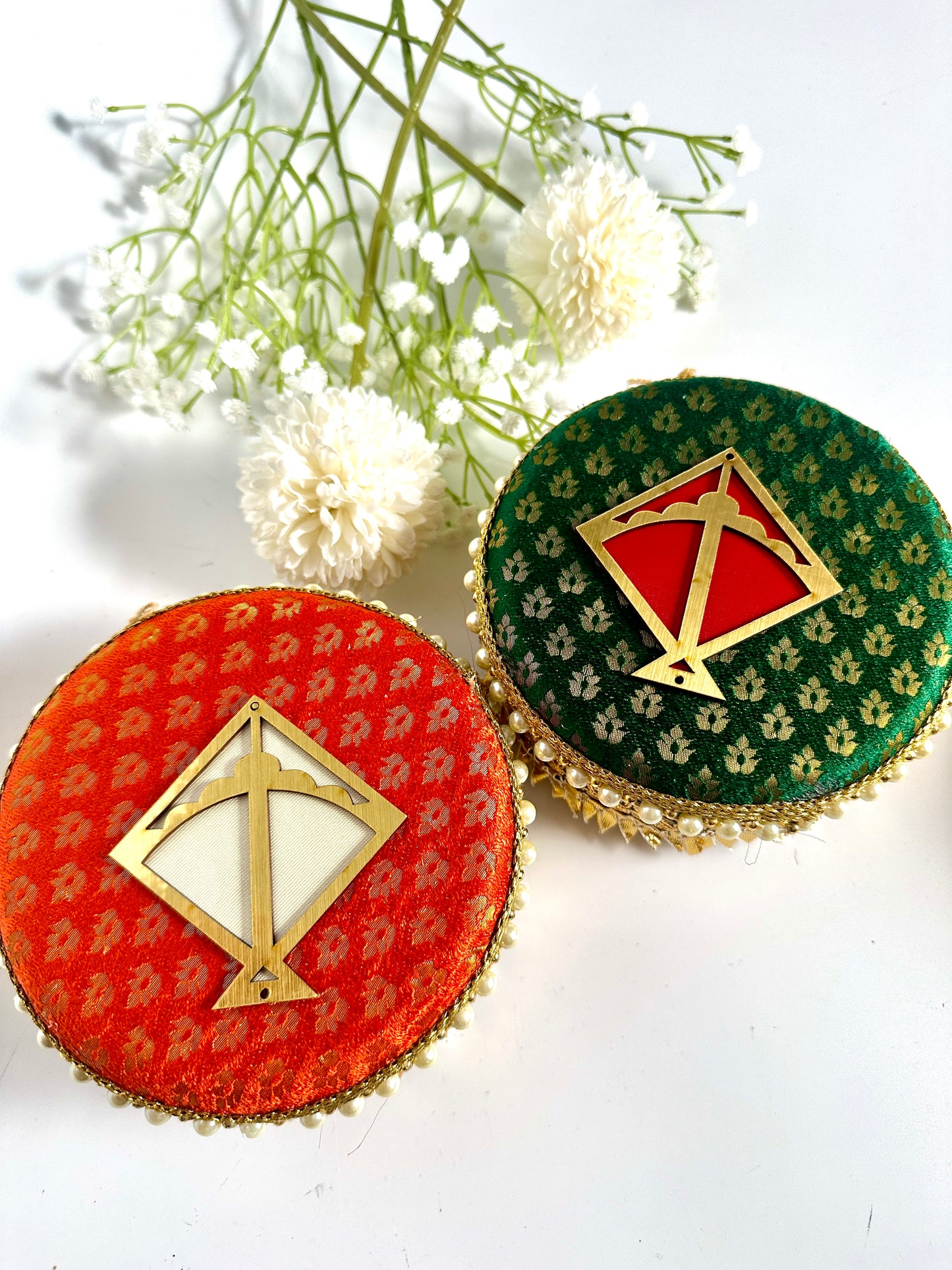 Brocade Stainless Steel Ladoo Box - 500 Grams