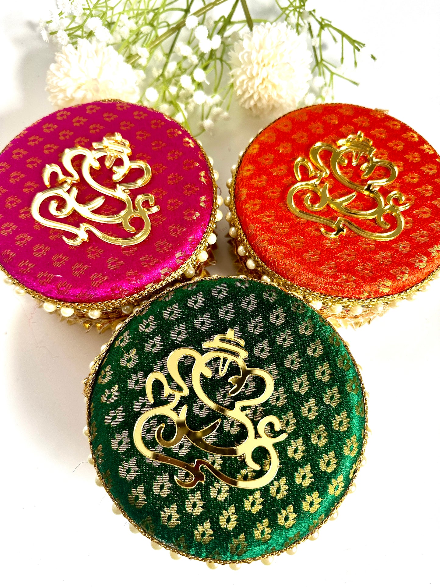Brocade Stainless Steel Ladoo Box - 500 Grams