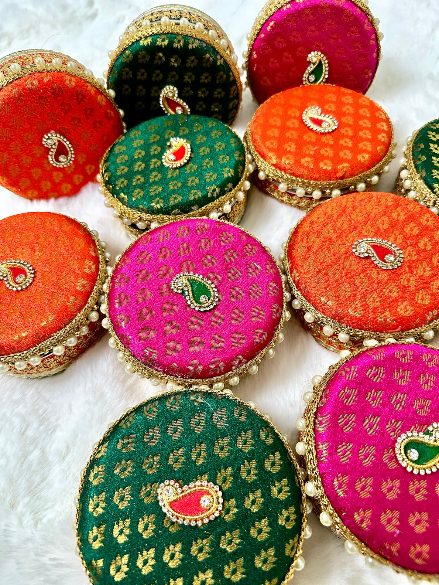 Brocade Stainless Steel Ladoo Box - 250 Grams