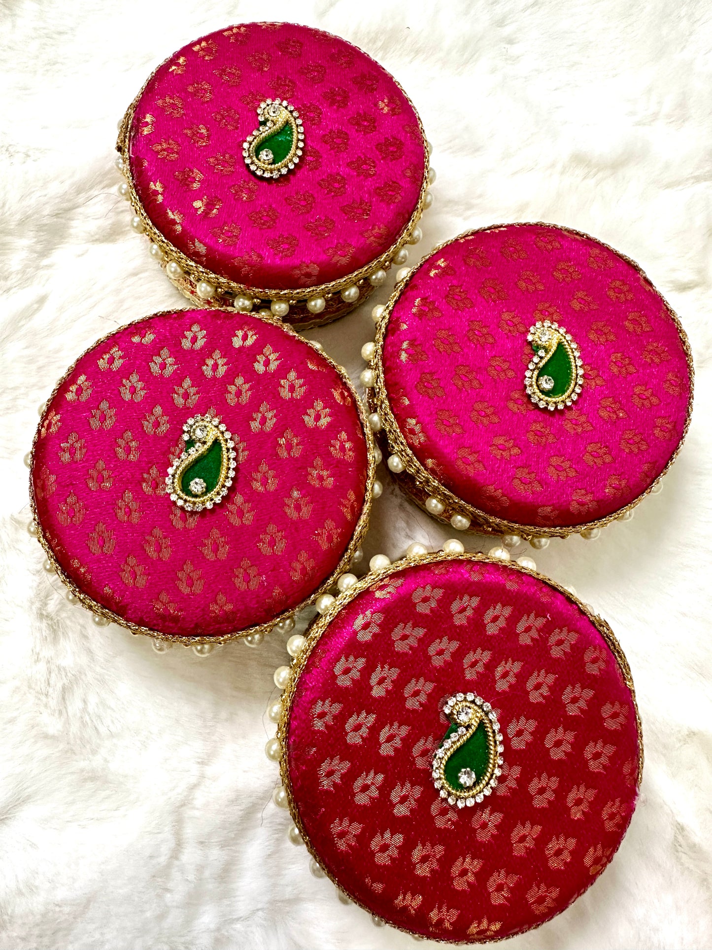 Brocade Stainless Steel Ladoo Box - 250 Grams