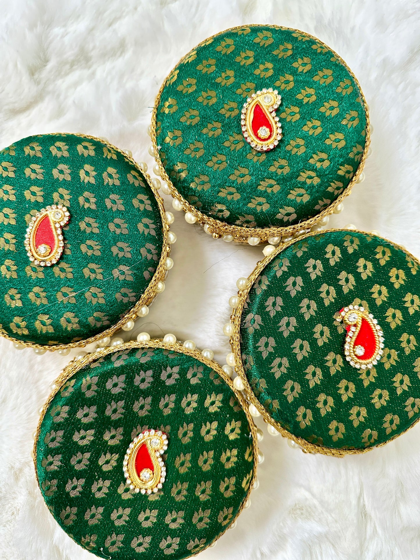 Brocade Stainless Steel Ladoo Box - 250 Grams