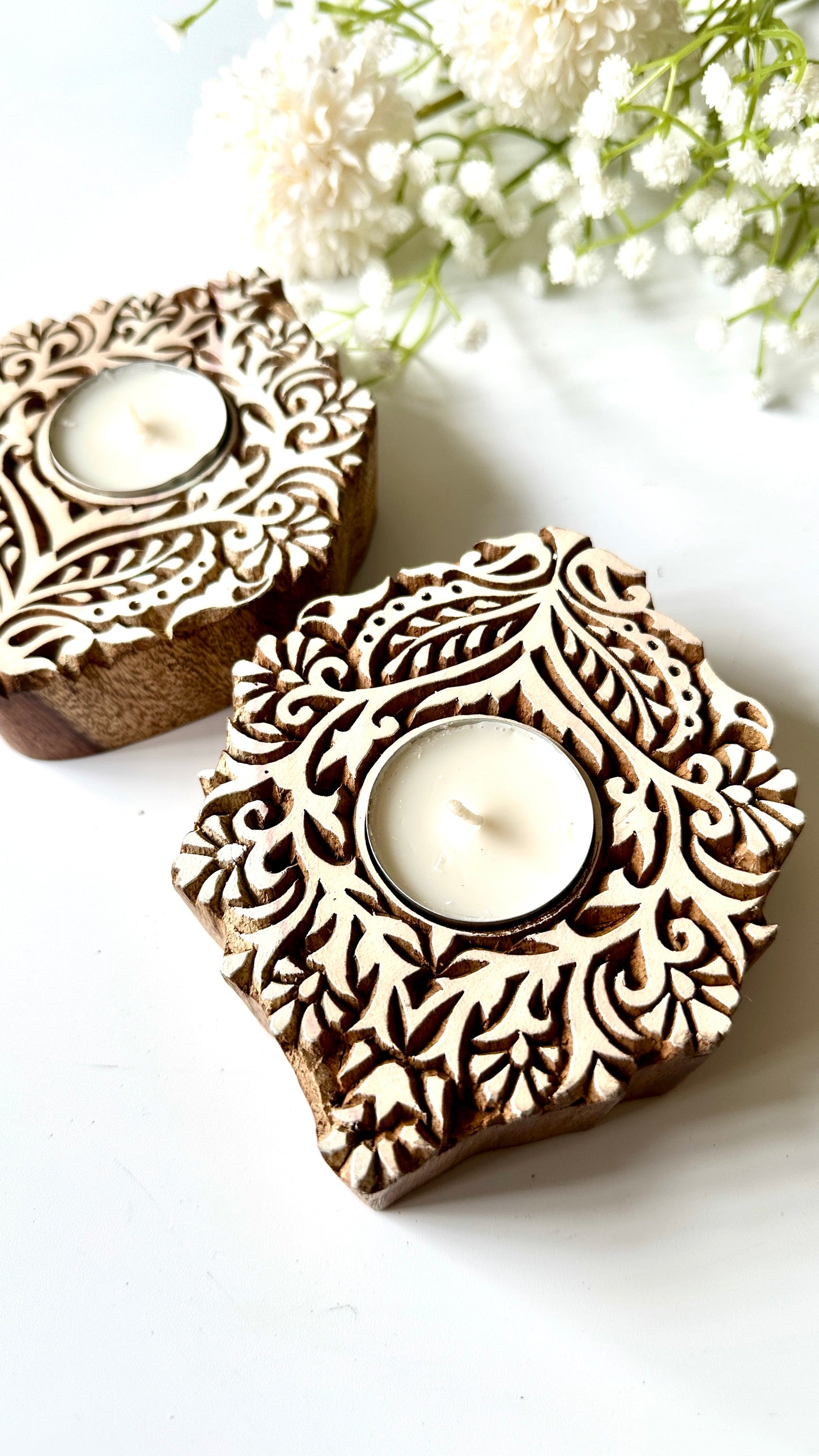 Wooden Diyas