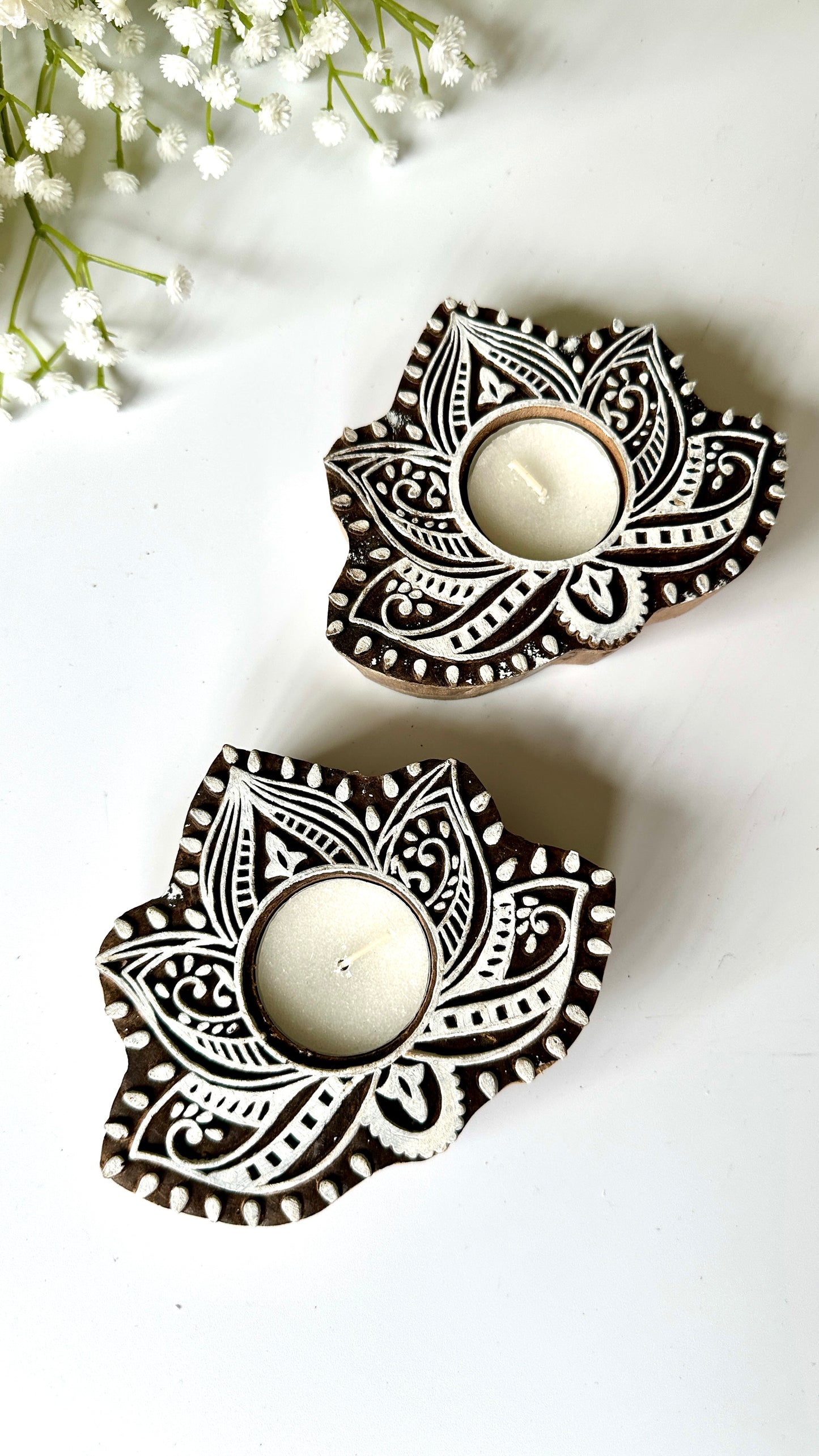 Wooden Diyas