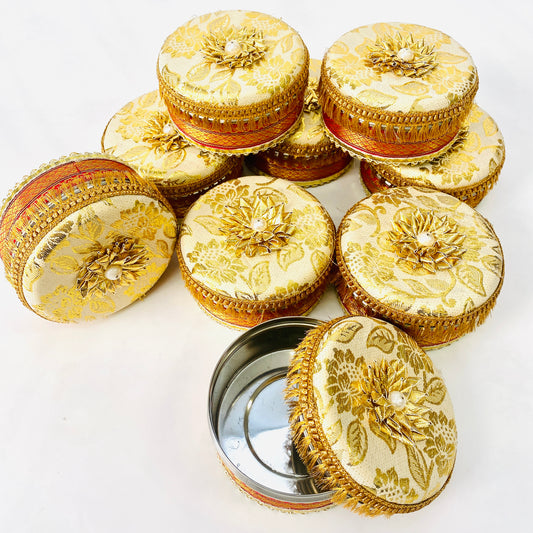 Brocade Stainless Steel Ladoo Box