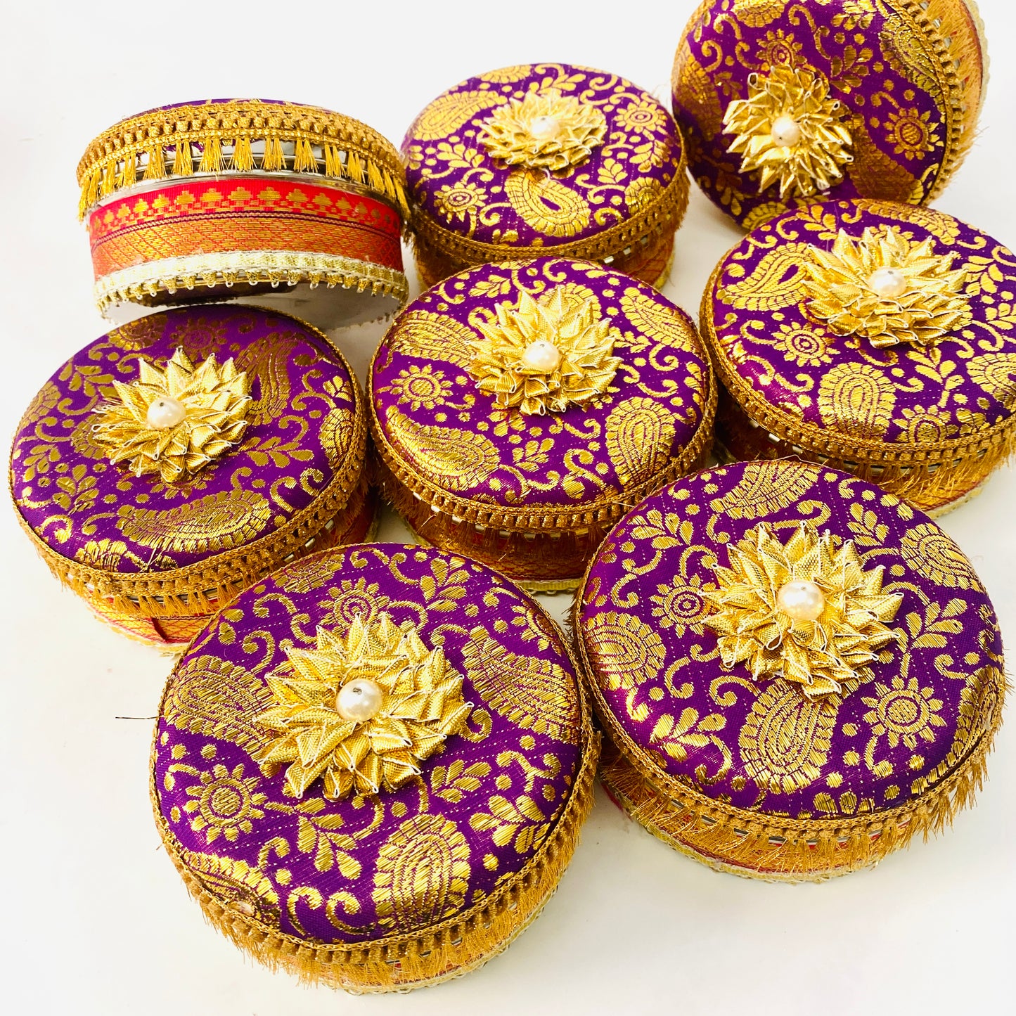 Brocade Stainless Steel Ladoo Box