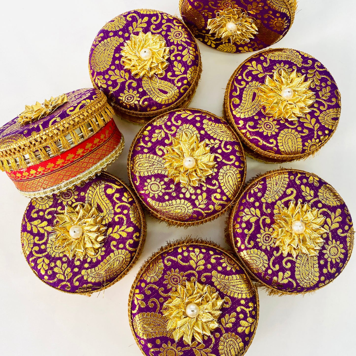 Brocade Stainless Steel Ladoo Box