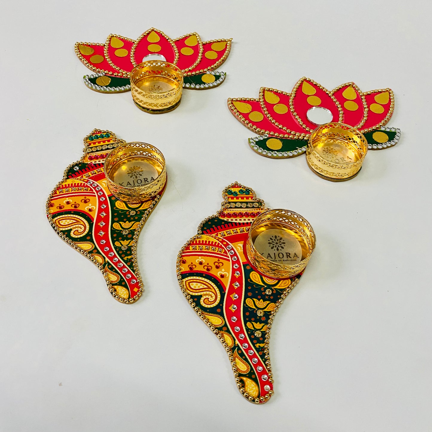 Lotus and Shankh Diya
