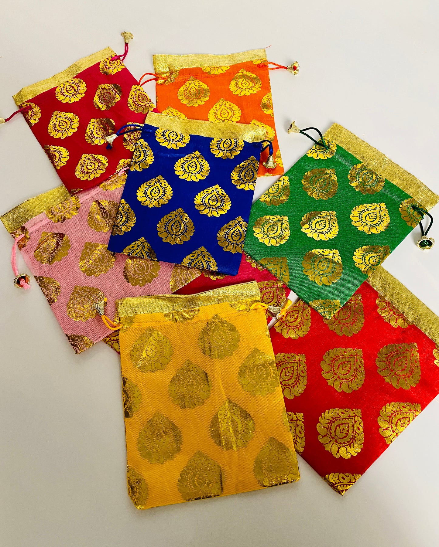 Paan Booti Silk Potli Bags