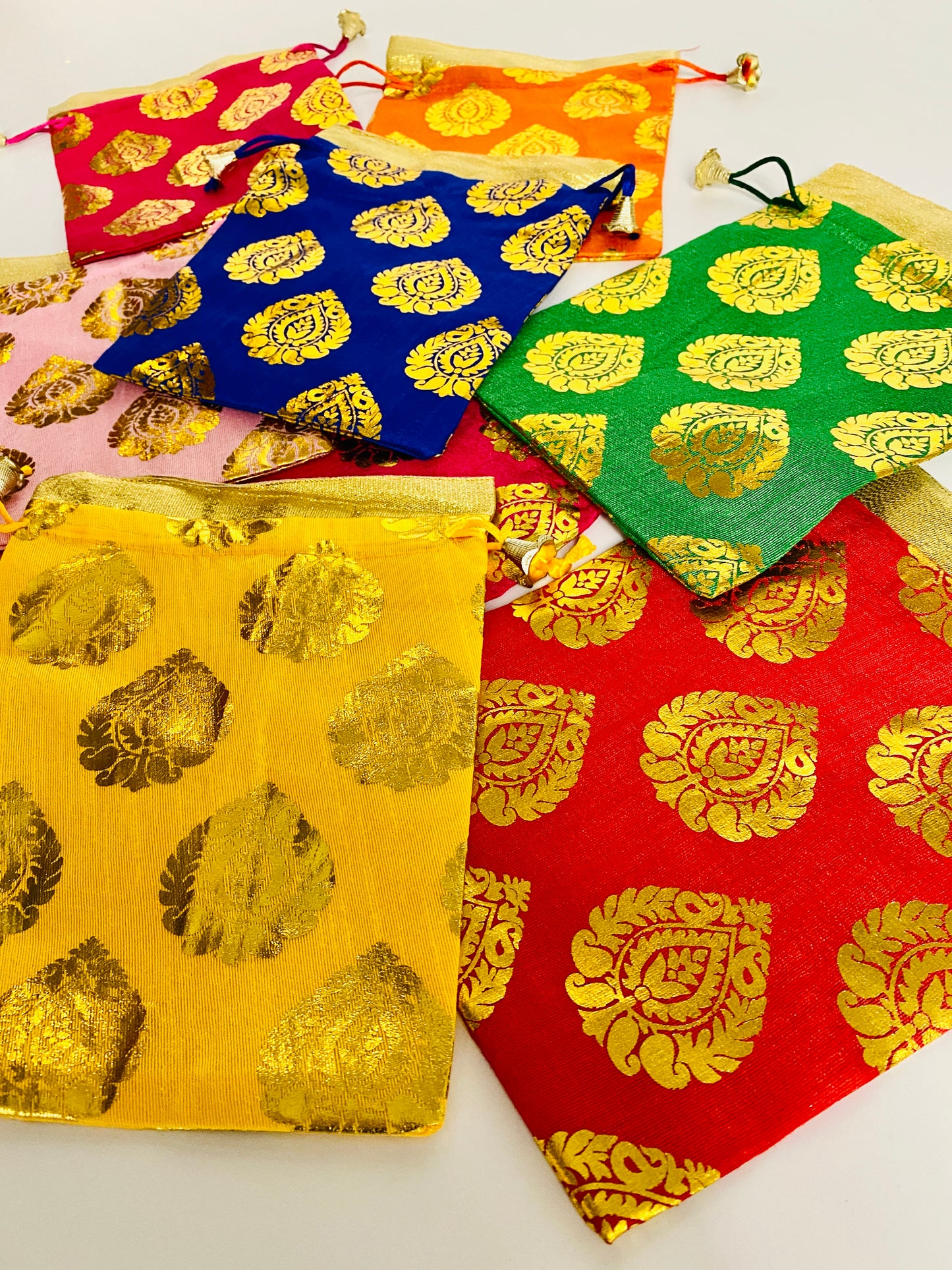Paan Booti Silk Potli Bags