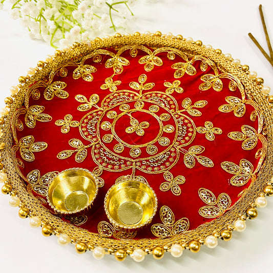 Zari Pooja Thali